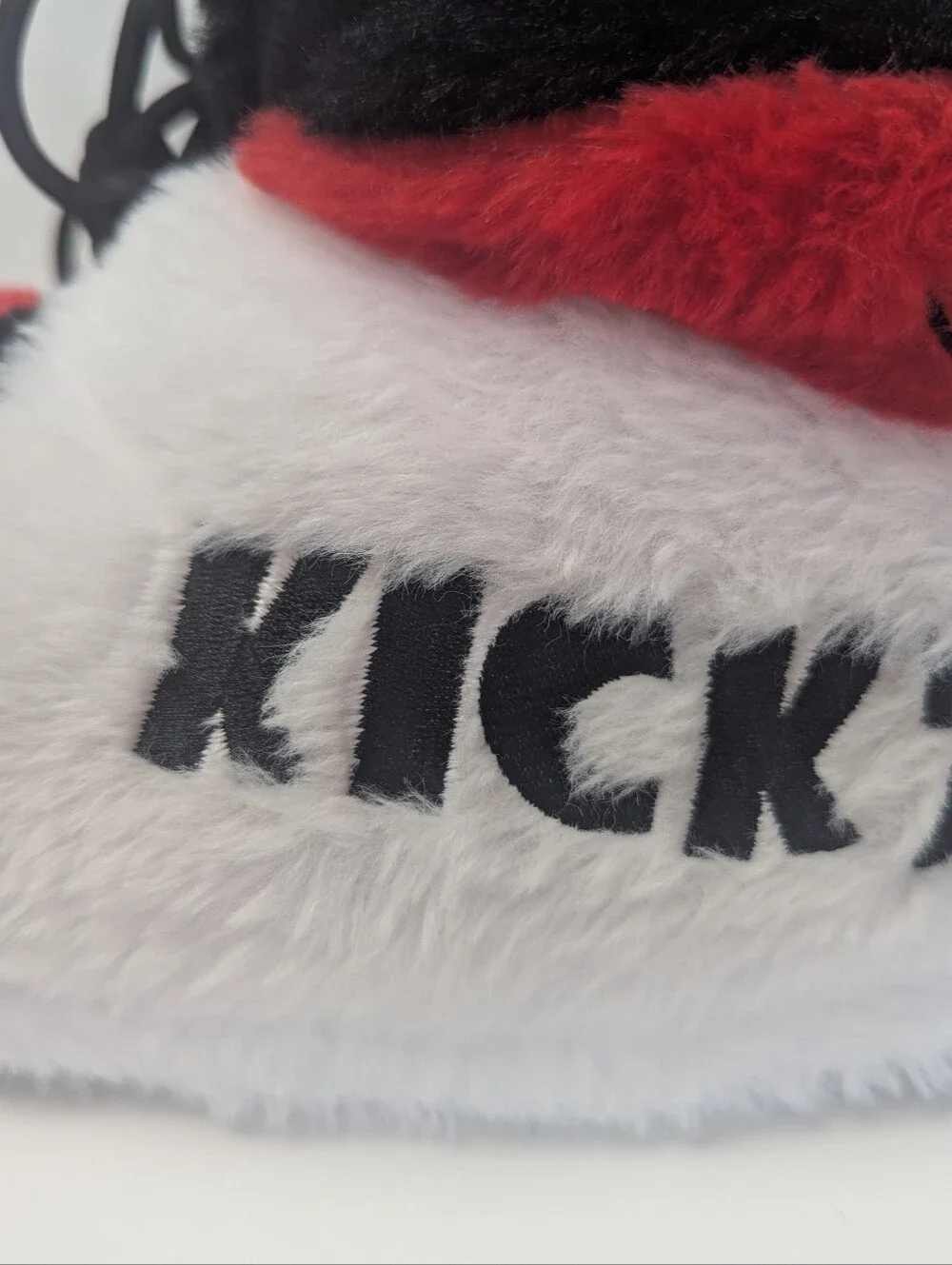 Unbranded Plush Sneaker Slippers Bred Red Black White One Size Fits Most